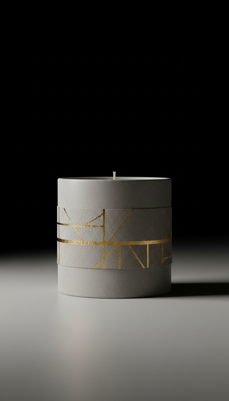 Stone Grey Candle Muted Stone Label