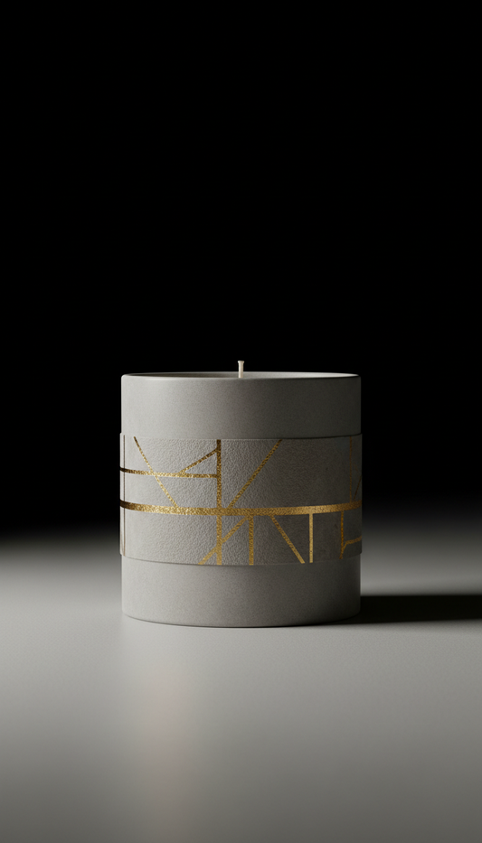 Stone Grey Candle Muted Stone Label